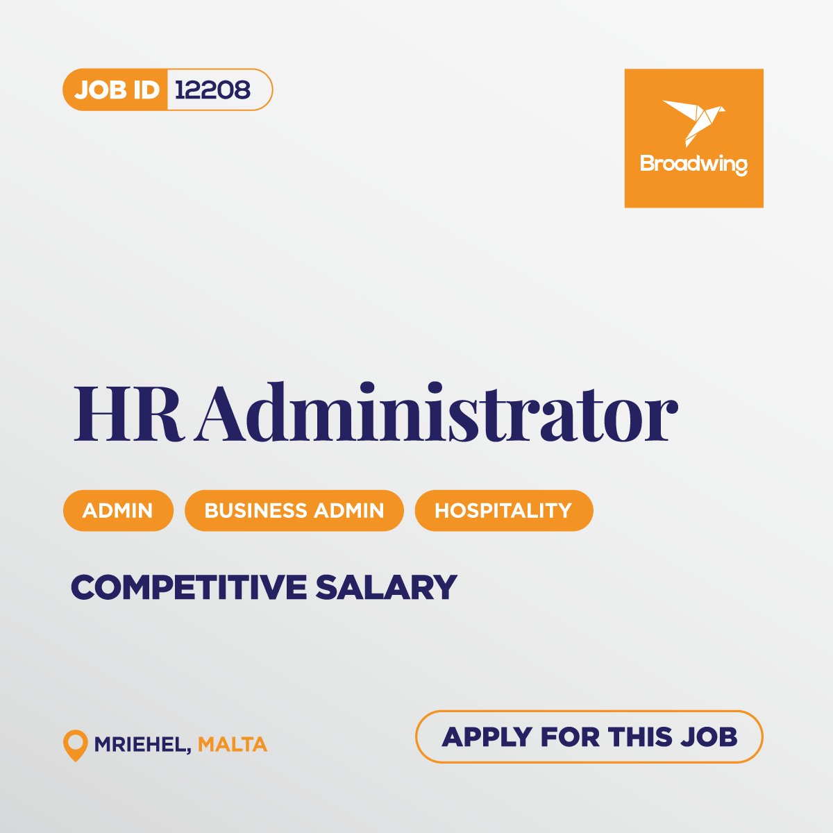 BROADWING_JOBS's tweet image. 💼 Job Title: HR Administrator
✅ Apply for this job: broadwing.jobs/careers/job/hr…

#admin #businessadmin #hospitality #HR #coordination #documentation #maltese #monitoring #organisational #payroll #recordkeeping #support #teamwork #jobs #recruitment #staffing #employment #jobsearch
