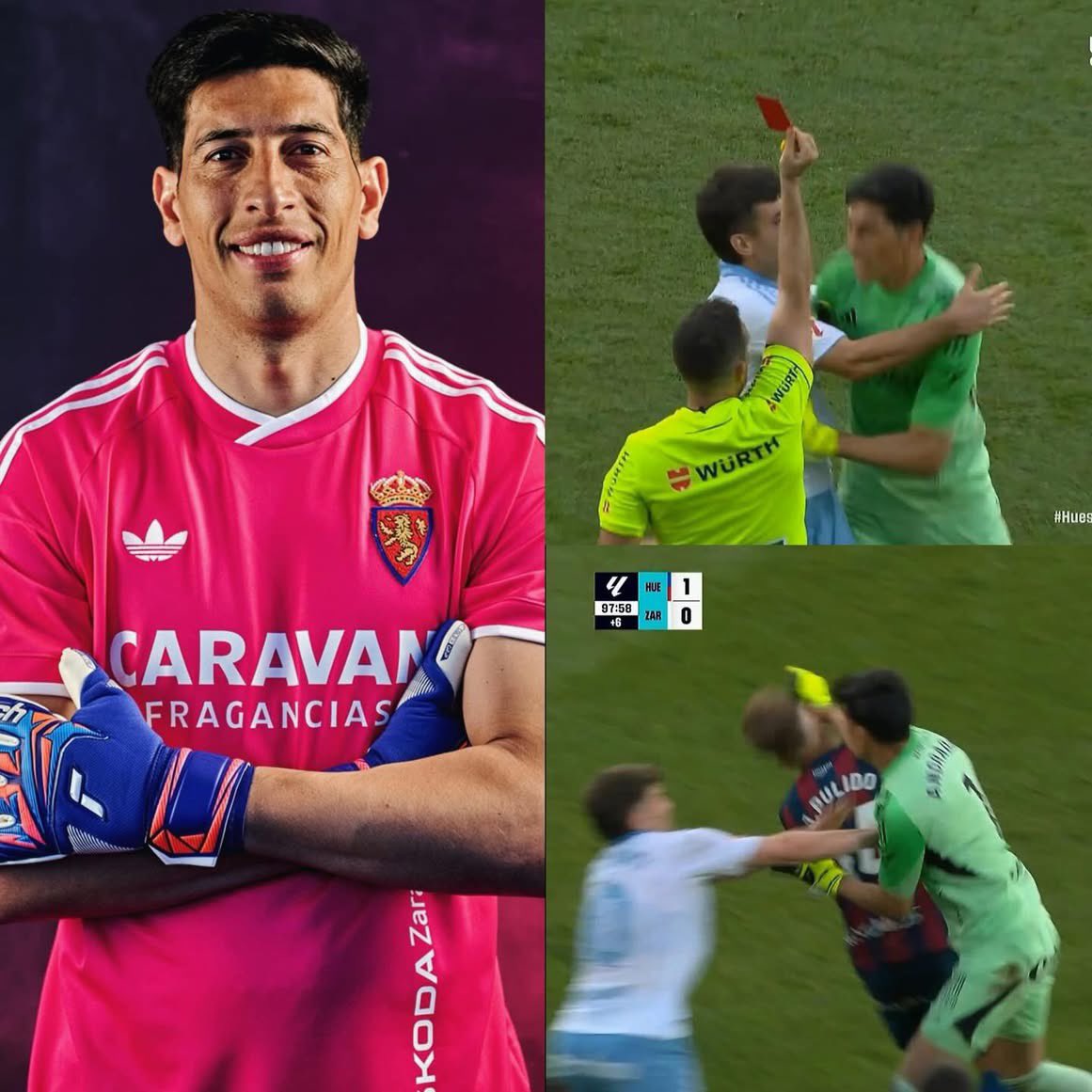 FcoPatilla's tweet photo. El portero argentino Esteban Andrada sería sancionado de forma indefinida tras una agresión a un jugador del Huesca. Como consecuencia, no seguiría en el Zaragoza, club que estaba valorando ejecutar su opción de compra. https://t.co/6aYIMoGVIF