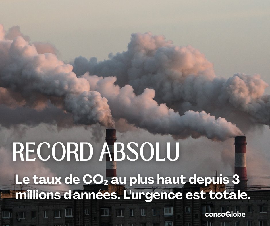 consoglobe's tweet image. C’est officiel, nous venons de franchir une frontière climatique que l'humanité n’avait jamais connue. 🚨
➡️   consoglobe.com/co2-atmosphere…
#Planete #Ecologie #Futur #AlerteClimat