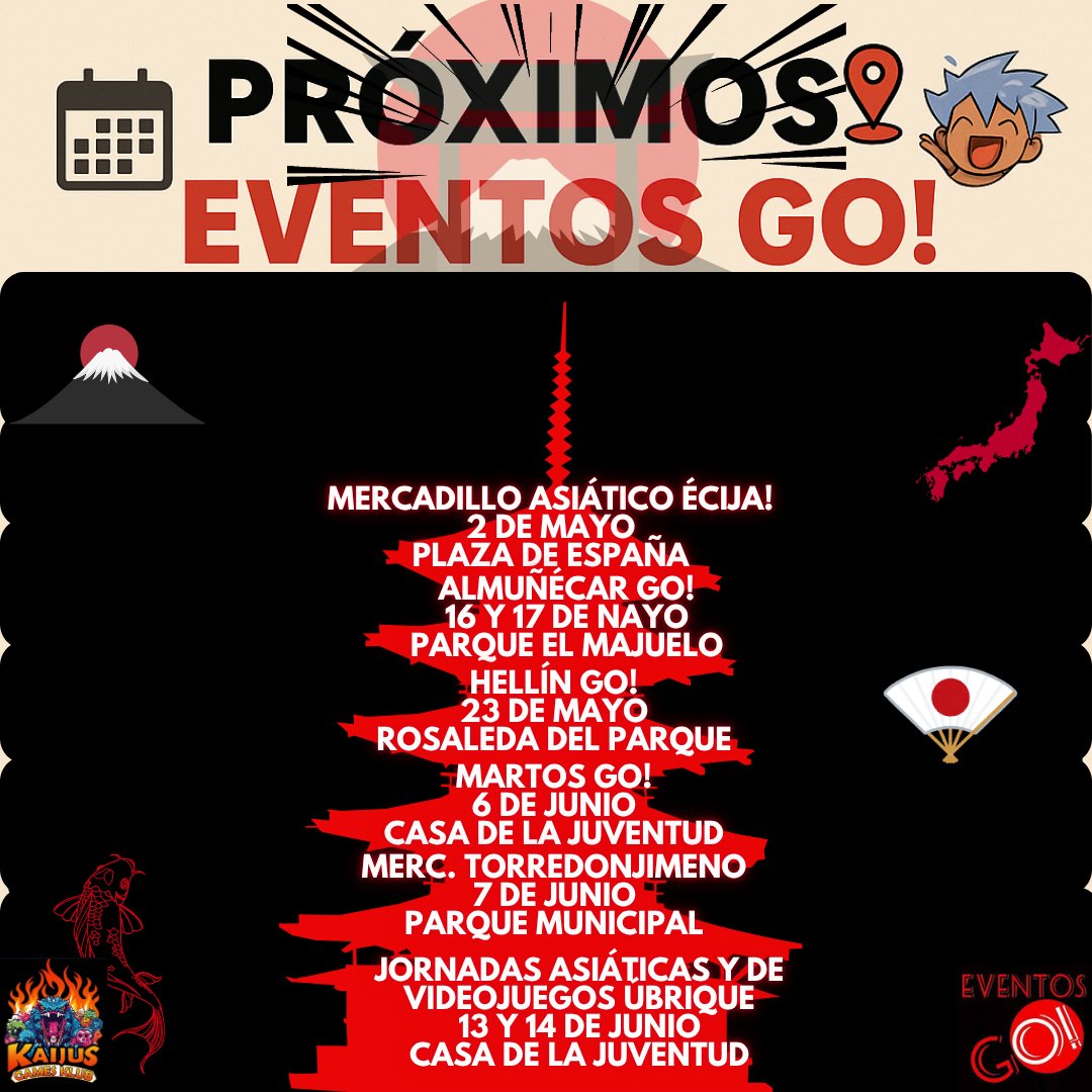 EventosGoFF's tweet photo. Os dejamos el listado de próximos eventos en nuestra gira de #eventosgo https://t.co/EweGWMajmD