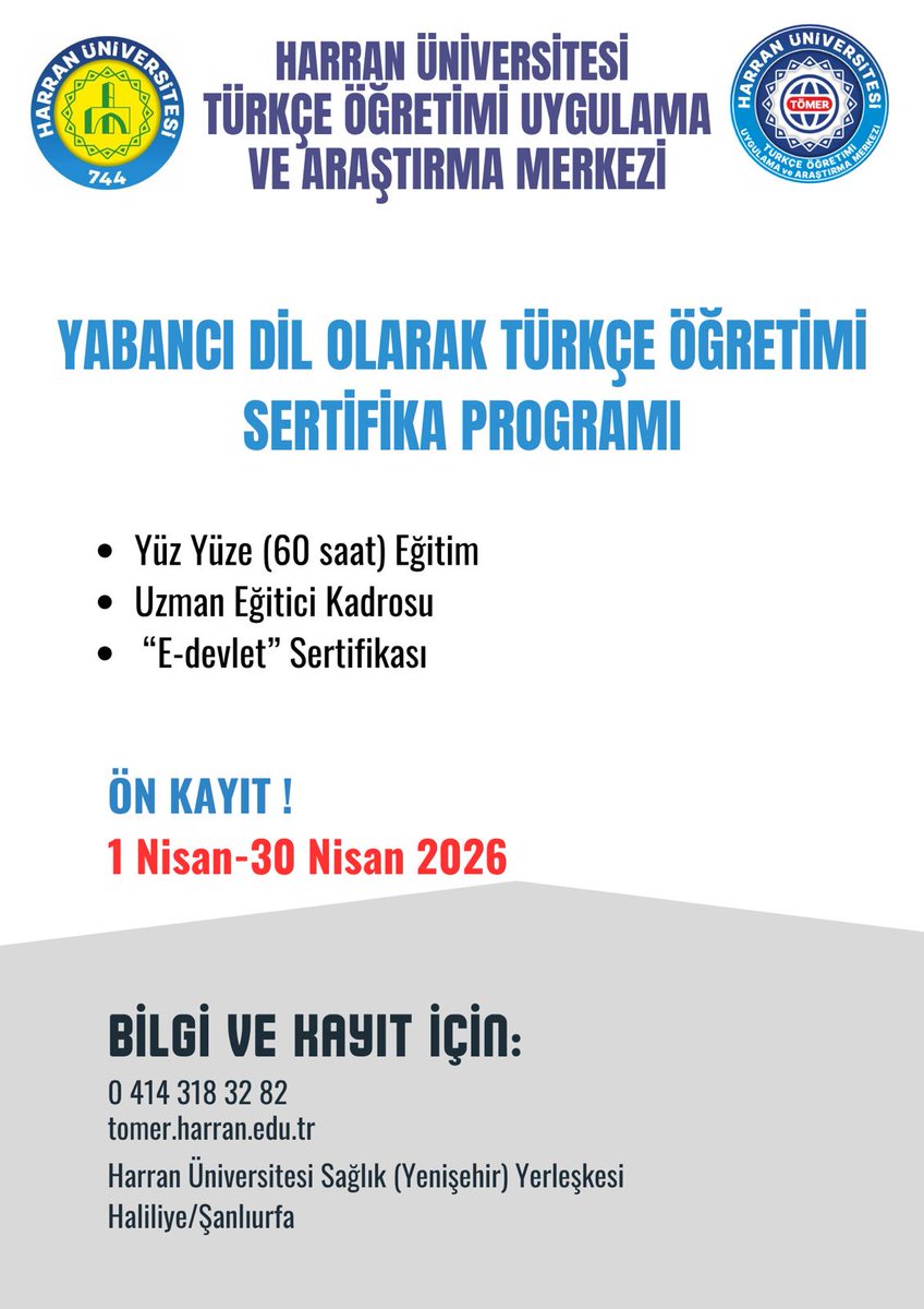 Harran Üniversitesi TÖMER tweet media