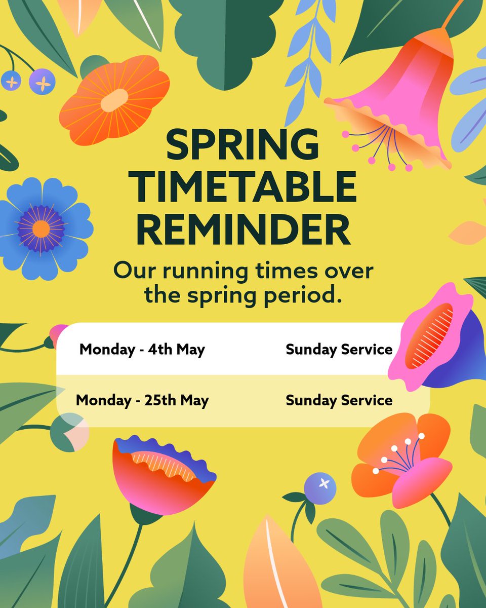 NETTram's tweet image. Please note that we’ll be running an alternative timetable over the Spring Bank Holiday period 🌼

If you have any questions, please message us via WhatsApp: 0115 824 6060.

#trams #nottingham