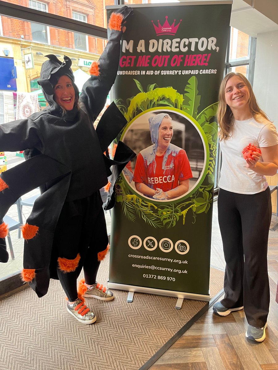 Crossroadsurrey's tweet photo. Meet Laura Webb, Director of Client Services at Return Fundraising! 🙌 She's stepping outside her comfort zone for unpaid carers across Surrey. Just don't mention the spiders 🕷️ 

💛 Donate: https://t.co/G1tUS2Rp6D
@Crossroadsurrey #CarersSupport #Fundraising #ReturnFundraising https://t.co/kjsxStl5Pp