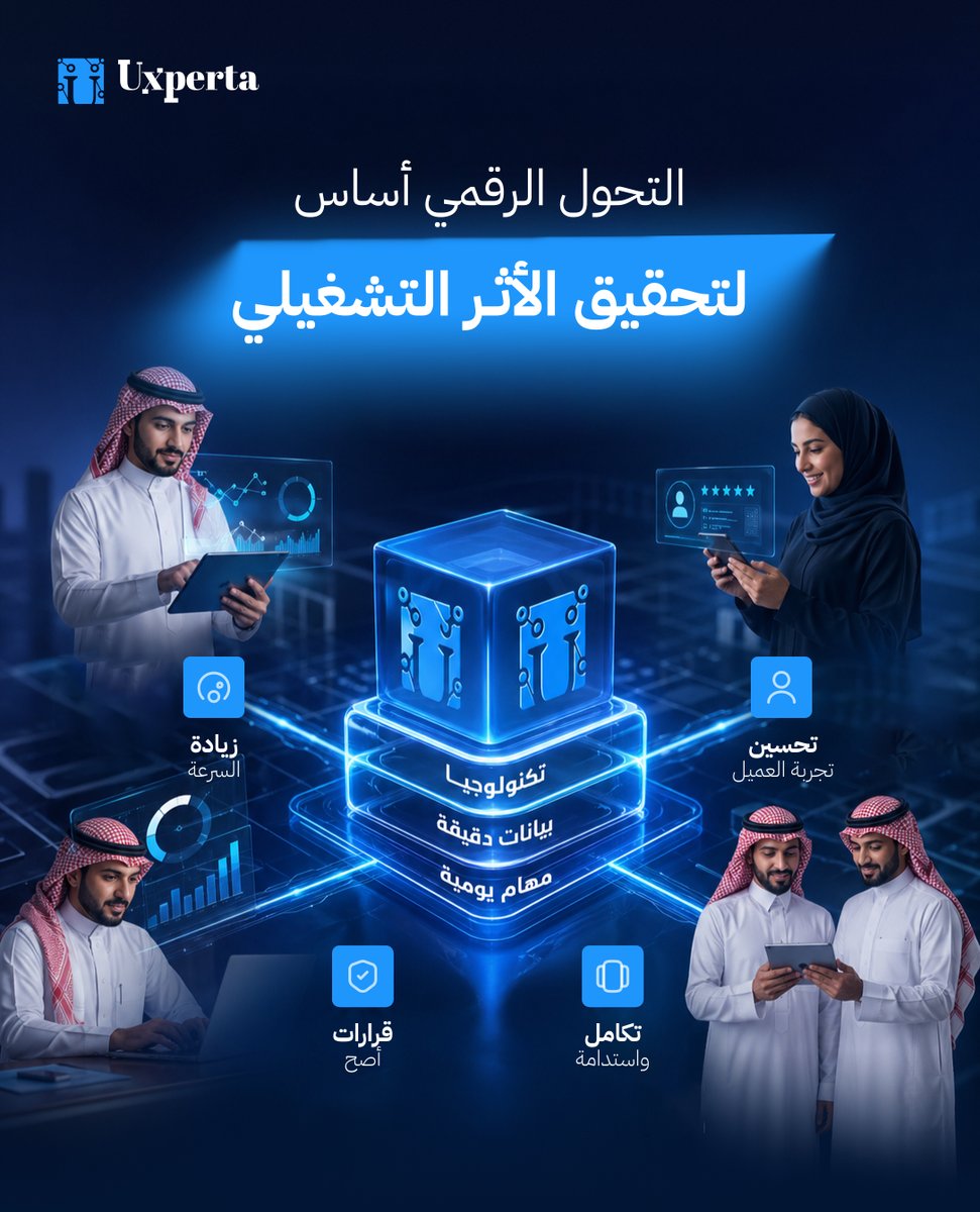 uxperta's tweet image. لم يعد التحول الرقمي خيارًا  بل أصبح جزءًا من صميم العمل المؤسسي.
يساعد في رفع كفاءة الفرق، تحسين تجربة المستفيدين، وتسريع قرارات أكثر دقة.
اكتشف كيف يمكن لـ Uxperta دعم مؤسستك في تعزيز الأداء التشغيلي عبر التحول الرقمي.
 للمزيد : uxperta.com
#التحول_الرقمي #B2B
