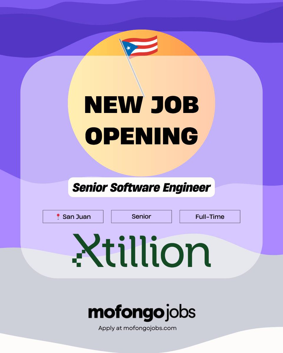 MofongoJobs's tweet photo. 💼 Senior Software Engineer en Xtillion
📍 San Juan, PR | 🕐 Full-time | 🧠 Software + Data + AI

– 4+ años en software engineering
– Experiencia con backend o data engineering
– SQL, APIs, Git, CI/CD
– Cloud experience: AWS o Azure

👉 Solicita en https://t.co/ZmQACLZtQO https://t.co/163LQV1p4L