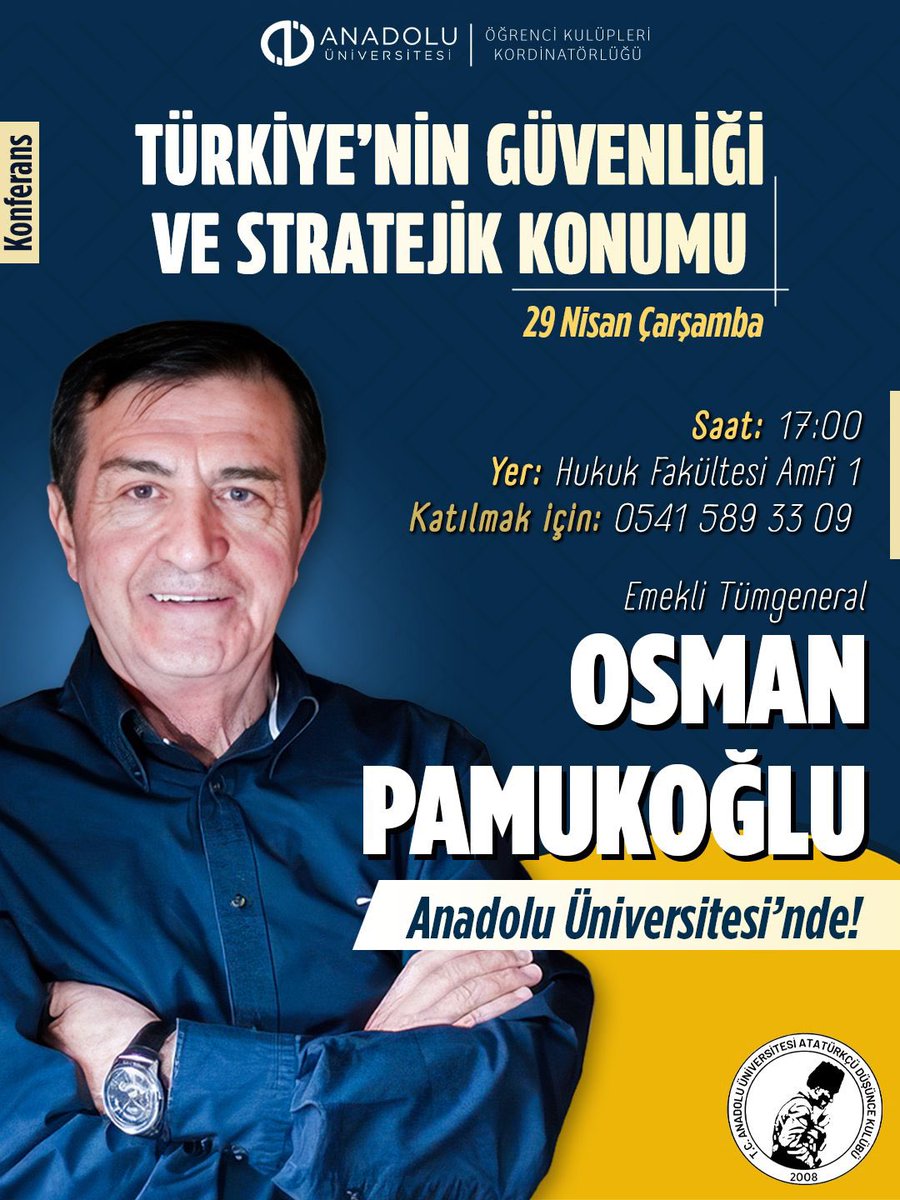29 Nisan Çarşamba günü, saat 17.00’de Anadolu Üniversitesi’nde olacağım.