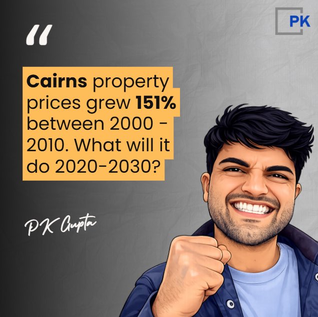 PK___Gupta's tweet image. Cairns grew 151% in a decade. Growth doesn’t always happen where you expect.

#Realestate #realestatelife #realestateinvestor #realestateinvesting #passiveincome #propertyinvestment #investmentproperty #investment #financialindependence #wealth #rentalproperty #property