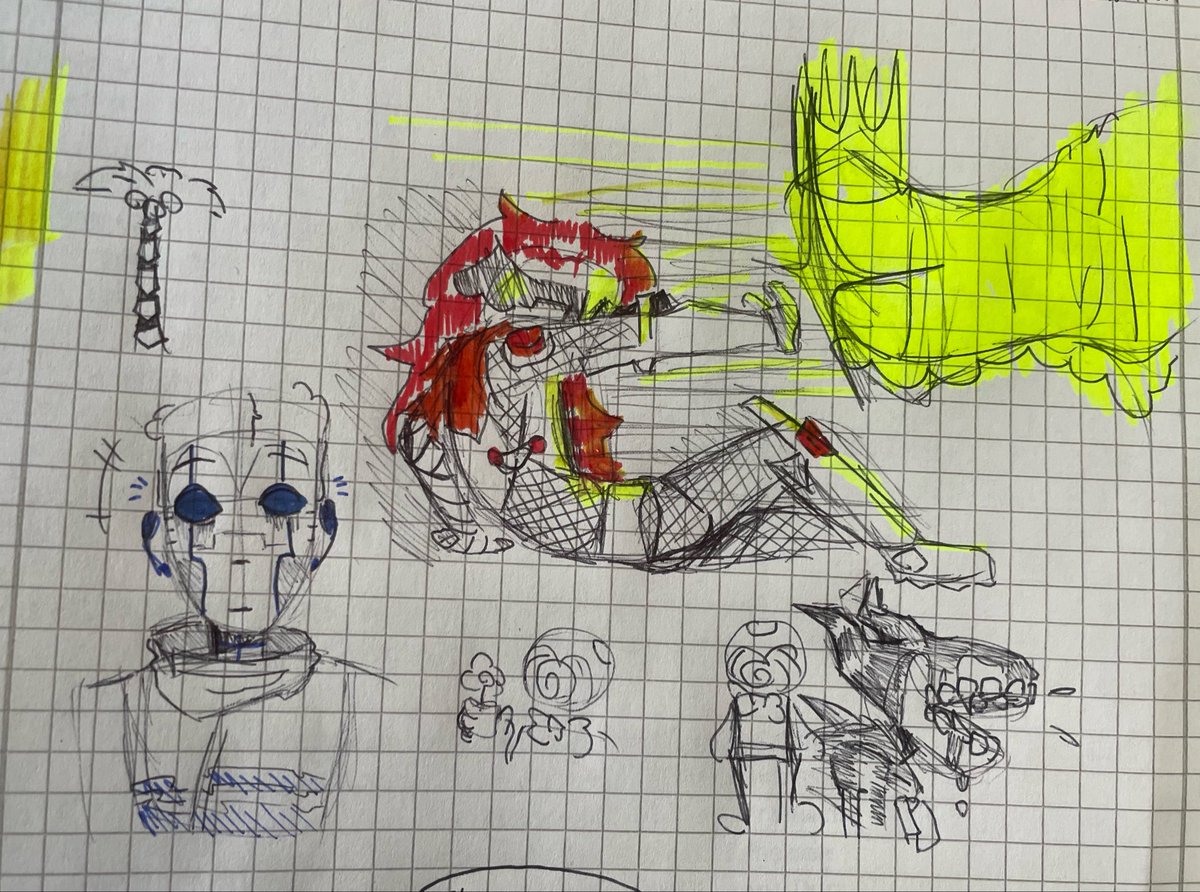 German class so boring, have some doodles