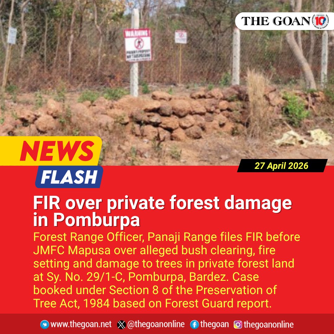 thegoanonline's tweet image. #FIR over private #forest damage in #Pomburpa

#Goa #BreakingNews
