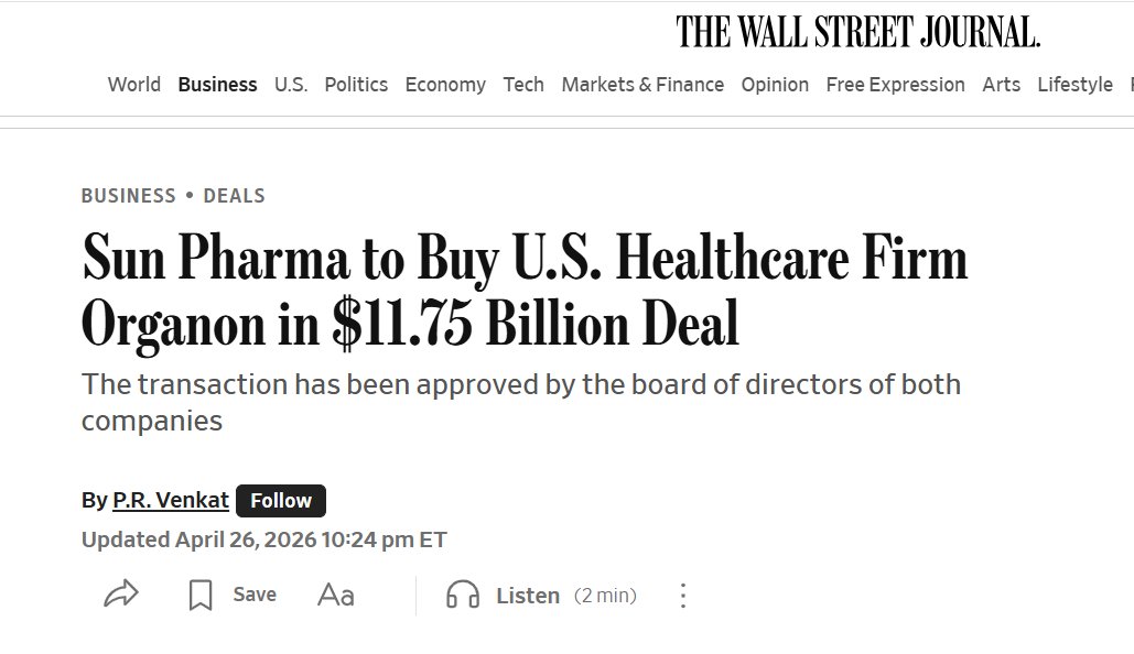 ProfYadav's tweet photo. With Nexplanon, NuvaRing, Follistim, and many other products Organon (spun out of Merck) is a very significant player in women’s health. Hoping Sun Pharma and Dr. Sanghvi’s team preserve that focus, build on it further, and expand the portfolio's distribution + market reach.
https://t.co/QEVziQg90N