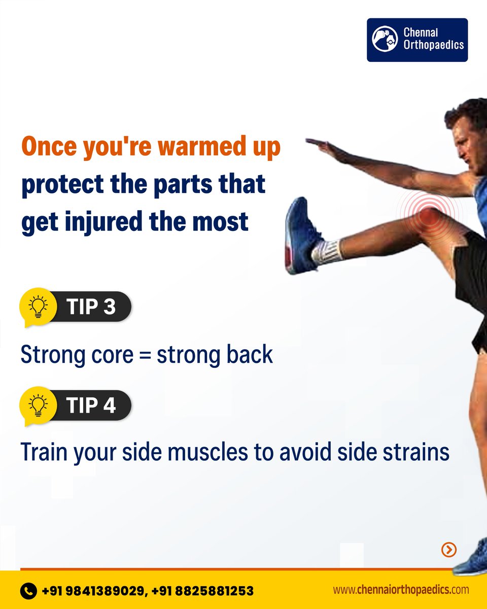 chennaiortho1's tweet photo. Most sports injuries don’t happen suddenly…
they build up from small things we ignore.

This carousel breaks down simple ways to stay injury-free —

✔ Warm up the right way
✔ Build strength and balance
✔ Increase training gradually

📞+91 8825881253
🌐https://t.co/E6MRtzogMg https://t.co/3kqutYIMaG