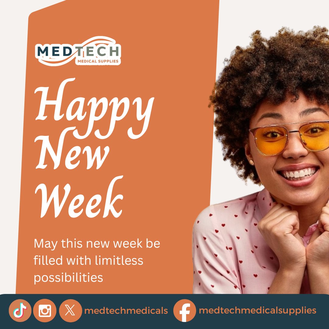 medtechmedicals's tweet image. Happy New Week! ✨

May this week be filled with limitless possibilities, fresh opportunities, and great wins. Go out there and make it count!

#HappyNewWeek #NewWeekNewGoals #LimitlessPossibilities #MondayMotivation #FreshStart #StayInspired #PositiveVibes #WinTheWeek