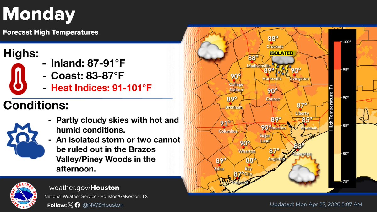 Hot and humid conditions continue through midweek with high ...
