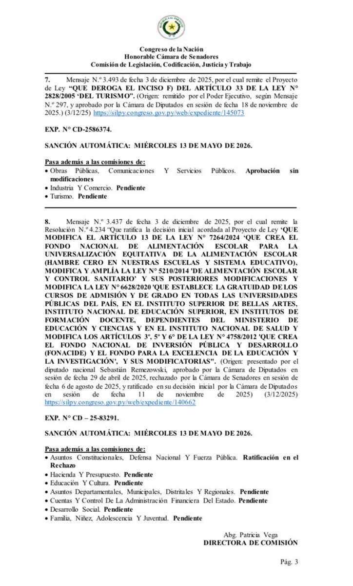Comisión de Legislación tweet media