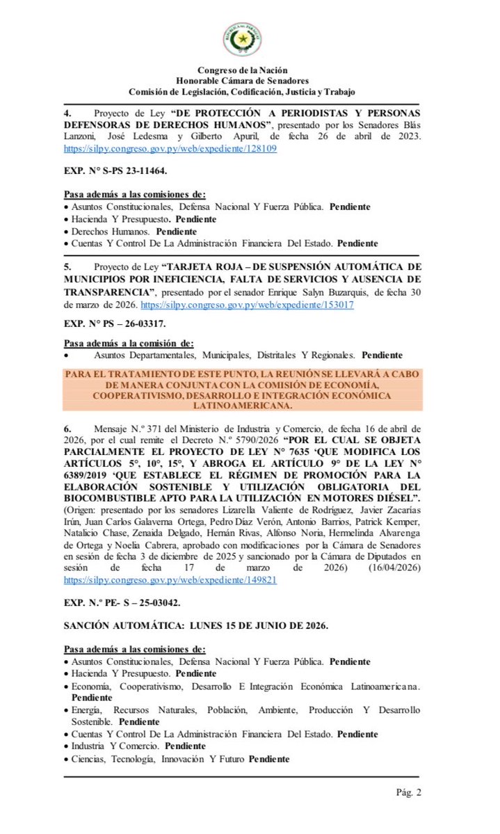 Comisión de Legislación tweet media