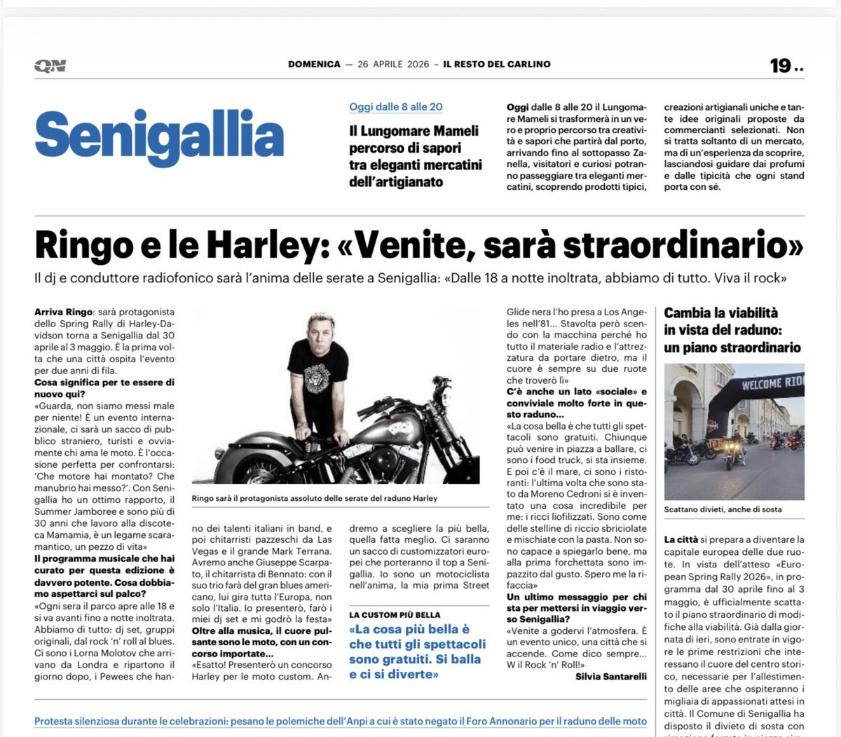 VIRGINRINGO's tweet photo. Spring Rally coming soon in Senigallia!! Ragazzacci il
Prossimo weekend #Senigallia sarà infuocata da motori e rock’n’roll! @harleydavidson @TMolotovs @TerranaDrummer @Giu_Scarpato @v_senigallia #Springrally #Harleydavidson #Hog #rocknroll #live #Djset @qn_carlino https://t.co/Rk6OF1ProX
