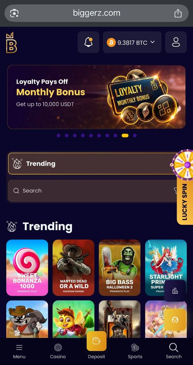 CryptoPlanet0's tweet image. 🚀 Score big at BiggerZ.com! Dive into trending casino action, and place sports bets with instant crypto deposits. Turn up the excitement and win huge , start now! 🔥 #BiggerZ #CryptoRewards