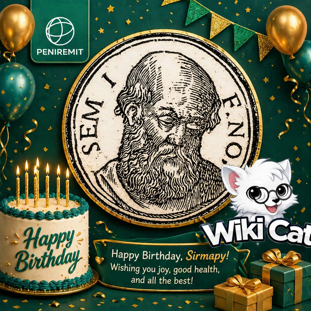 ChusehBulus's tweet photo. Happy birthday @sirmapy We love you and God bless you and protect you sir 🙏 
Long live SMC DAO
#Wikicat to the 🌙 🌚 🌔 🌕 🌖 🌛 https://t.co/vStFeWO9Nm