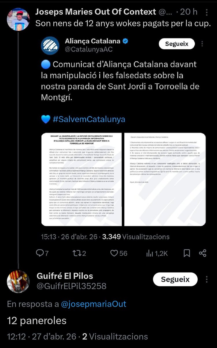 Com podrien els seguidors de la Orriols, insultar a nens de 12 anys, I ara, quina cosa mes extranya....
