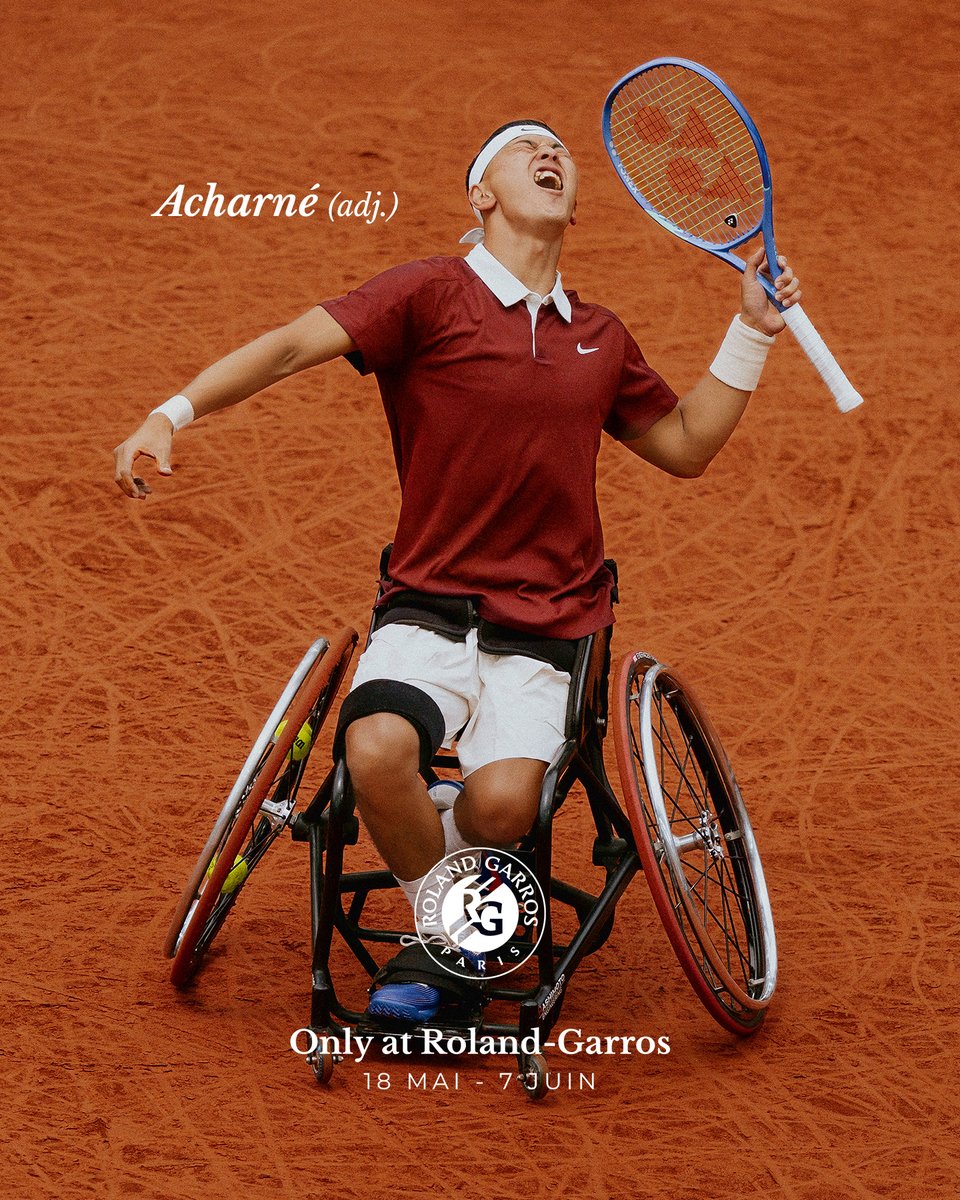 rolandgarros's tweet image. Acharné (adj.)

A surface where relentless players reach the victory.

Only at #RolandGarros