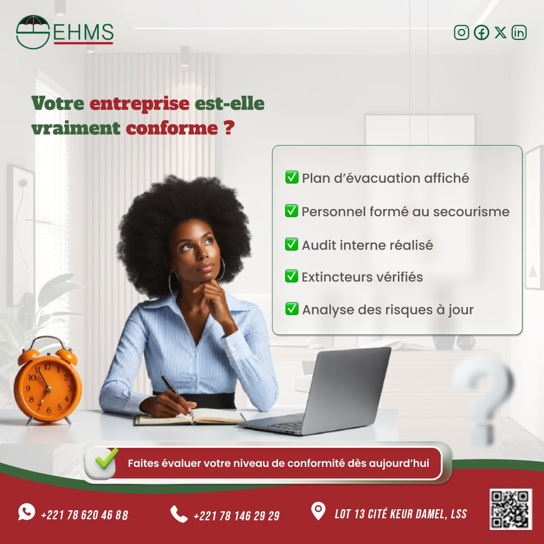 SehmsConsulting's tweet photo. La conformité QHSE ne s’improvise pas.
Faites le point dès aujourd’hui et assurez la sécurité de vos équipes ainsi que la performance de votre organisation.

📩 Contactez nous pour évaluer votre niveau de conformité.
#Conformité #AuditQHSE #SécuritéAuTravail #ManagementQHSE https://t.co/DlFVstcpau