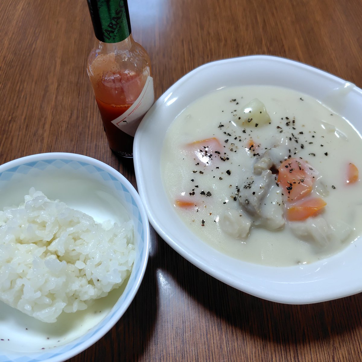 晩ごはん
クリームシチュー

以上