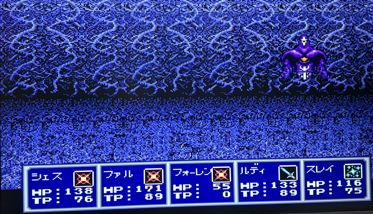 Nightmaregameb's tweet image. メガドライブミニでファンタシースター千年紀の終わりにをプレイ中
エアキャッスルにいるゼ・ア・スール三人集強すぎだろ😱
20回ぐらいやってやーーっと倒せた😂
昔のRPGは歯ごたえがあるわ🍘
#PS4