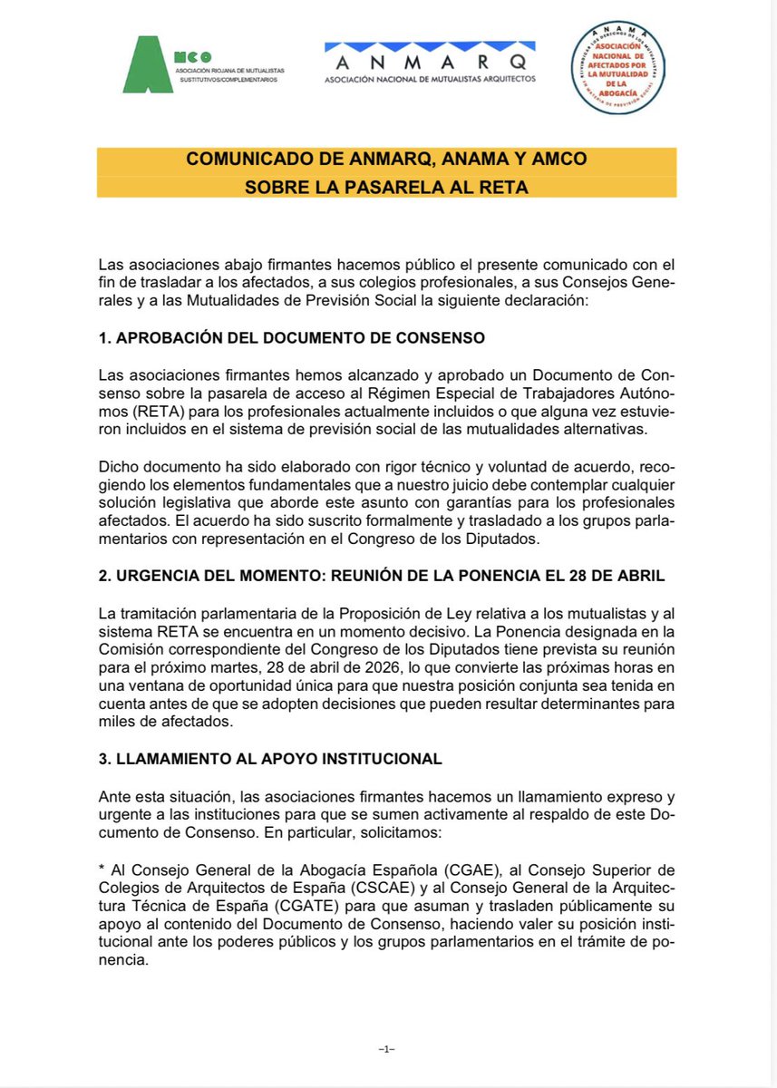 Asoc. Nac. Afectados por la Mutualidad Abogacía tweet media