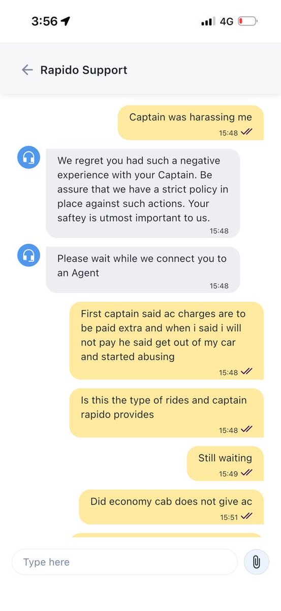 akshayjainca's tweet photo. @rapidobikeapp your captain harassing me and using foul language and abuses. But you people not responding to support and have kept me waiting from past 15 minutes. Is this how you train your drivers. What about safety of passengers. https://t.co/LZMqdbe8AL
