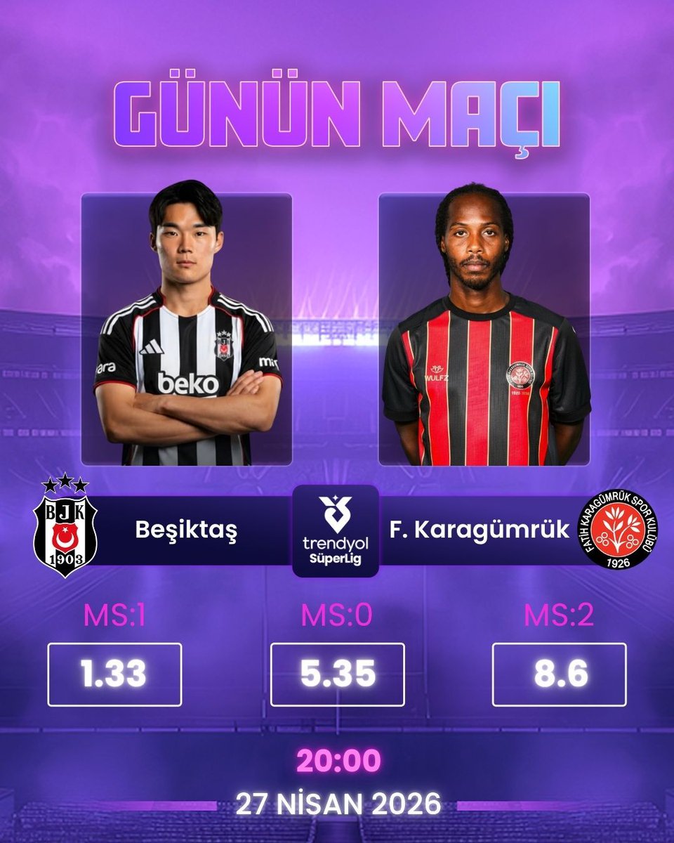 Avibetresmi's tweet photo. 🏆 Süper Lig'de Günün Maçı: Beşiktaş vs Karagümrük! ⚽️
Sahada her saniye bir hikaye! Beşiktaş evinde hata yapmak istemiyor, Karagümrük ise galibiyet arıyor.

💜  Avibet’in ayrıcalıklı dünyasında yerini al, yüksek oranlarla kazanmaya başla!💰 
🔗 https://t.co/V4qUUFTVSX https://t.co/Jbytx6o3Gl