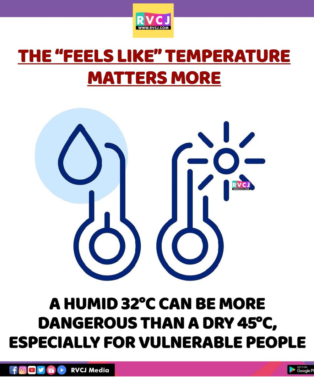 RVCJ_FB's tweet image. Heat isn’t just uncomfortable, it can turn dangerous faster than you think. 

Stay aware, stay hydrated, and take precautions seriously.

(2/3)
#Heatwave #StaySafe #Hydration #SummerCare #HealthFirst
