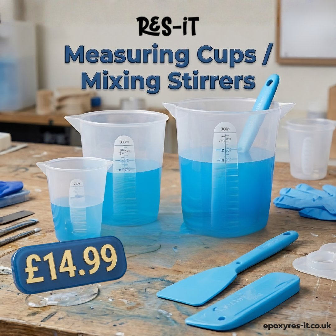 epoxyres_it's tweet image. Precision meets play. 🧪 Level up your resin game with our essential mixing kit.

✨ High-transparency cups 
✨ Ergonomic stirrers 
✨ Just £14.99
Get yours here: epoxyres-it.co.uk/collections/al…
 #ResinArt #SmallBiz #Crafting