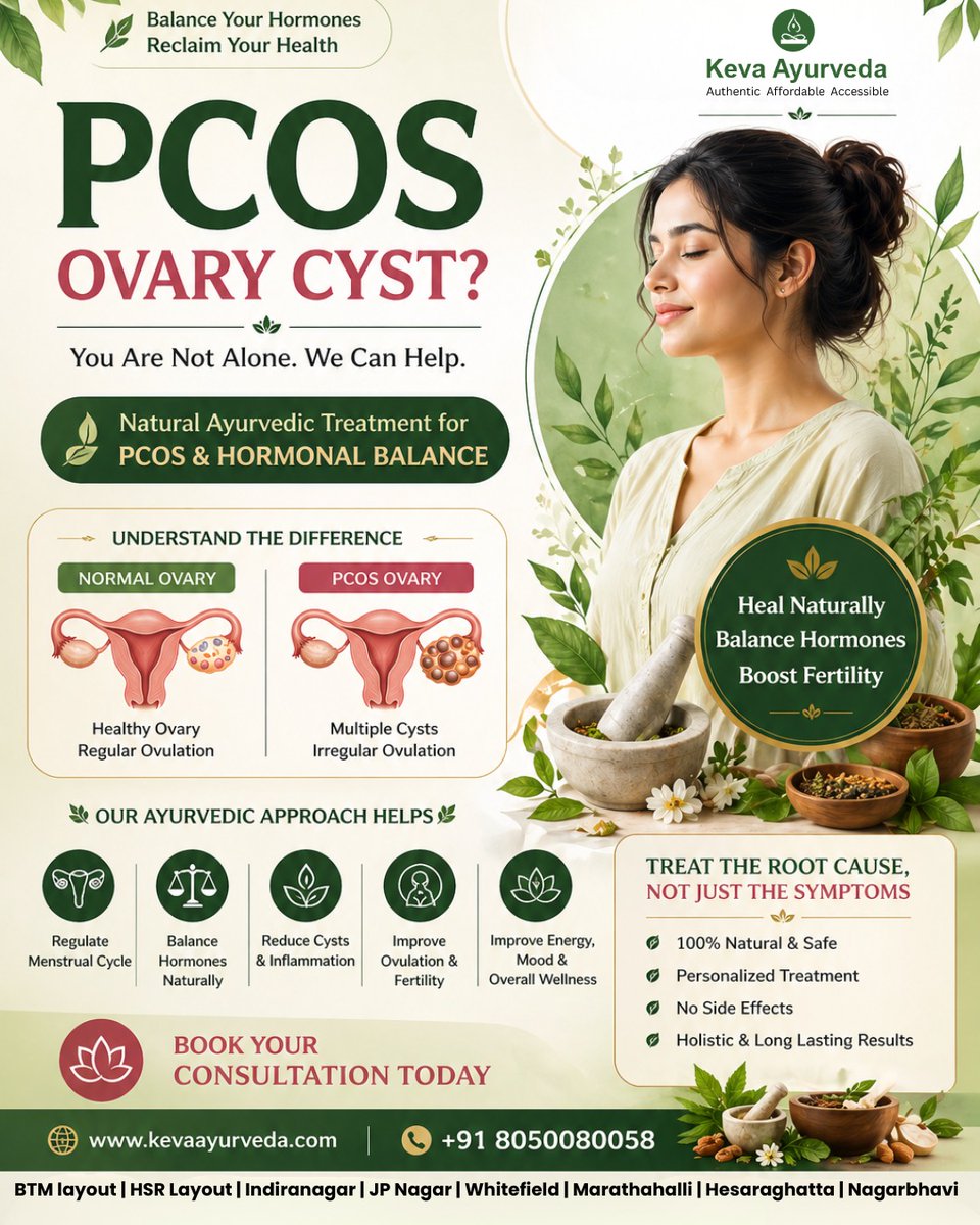 kevaayurveda's tweet image. Struggling with PCOS? You’re not alone

Balance hormones naturally &amp;amp; reclaim your health
No side effects. Root-cause healing with Ayurveda
Regulate cycles
Reduce cysts
Boost fertility🤰

📞:+91 8050080058
🌐kevaayurveda.com

#PCOS #HormoneBalance #Ayurveda #WomensHealth