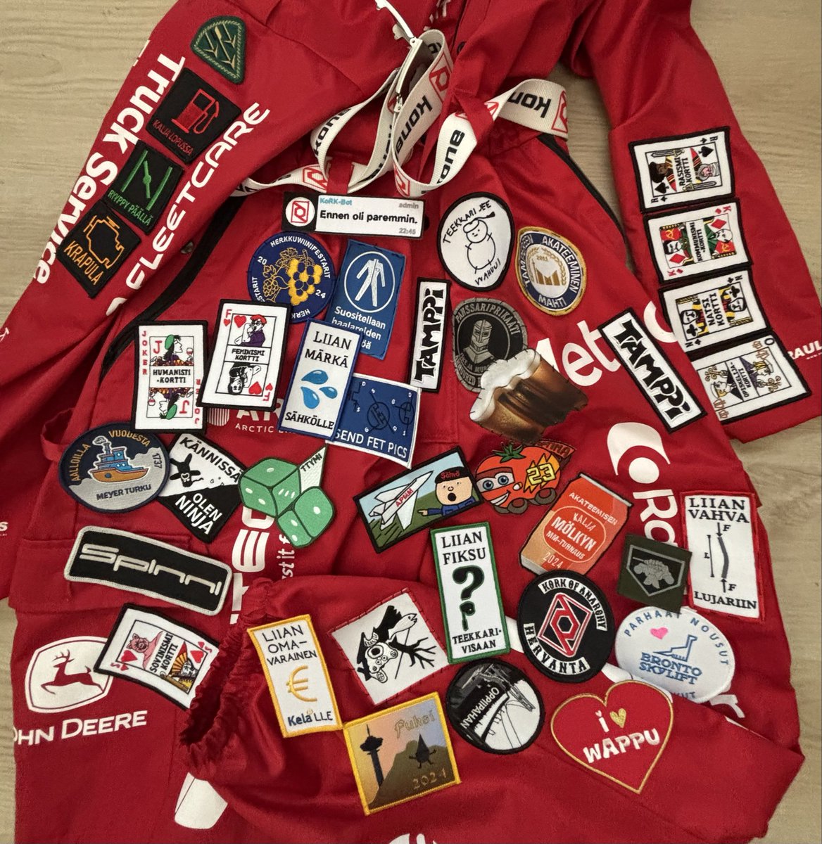 This is one of the best parts of being a Teekkari but goddamn fo I have my work cut out for me (this is like half of the patches I own)