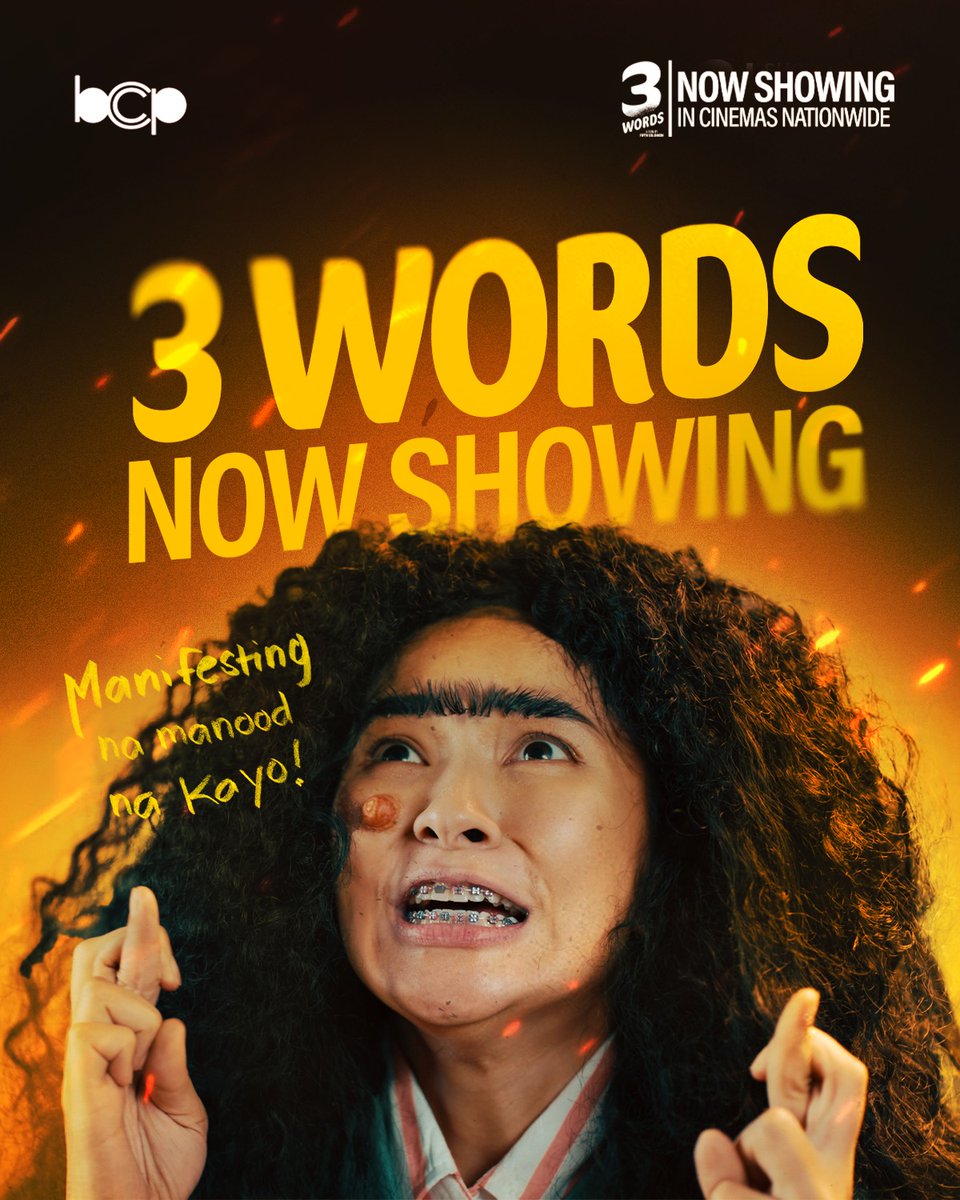 I-MANIFEST MO NA ANG GUSTO MONG SABIHIN IN #3Words SA MGA SINEHAN THIS WEEKEND!

Balik high school, balik barkada, balik sa kilig! Experience all the feels for as low as P180 — kaya wala nang dahilan para magpigil!

#3Words is NOW SHOWING in cinemas nationwide! 🍿🔥
Written &amp;