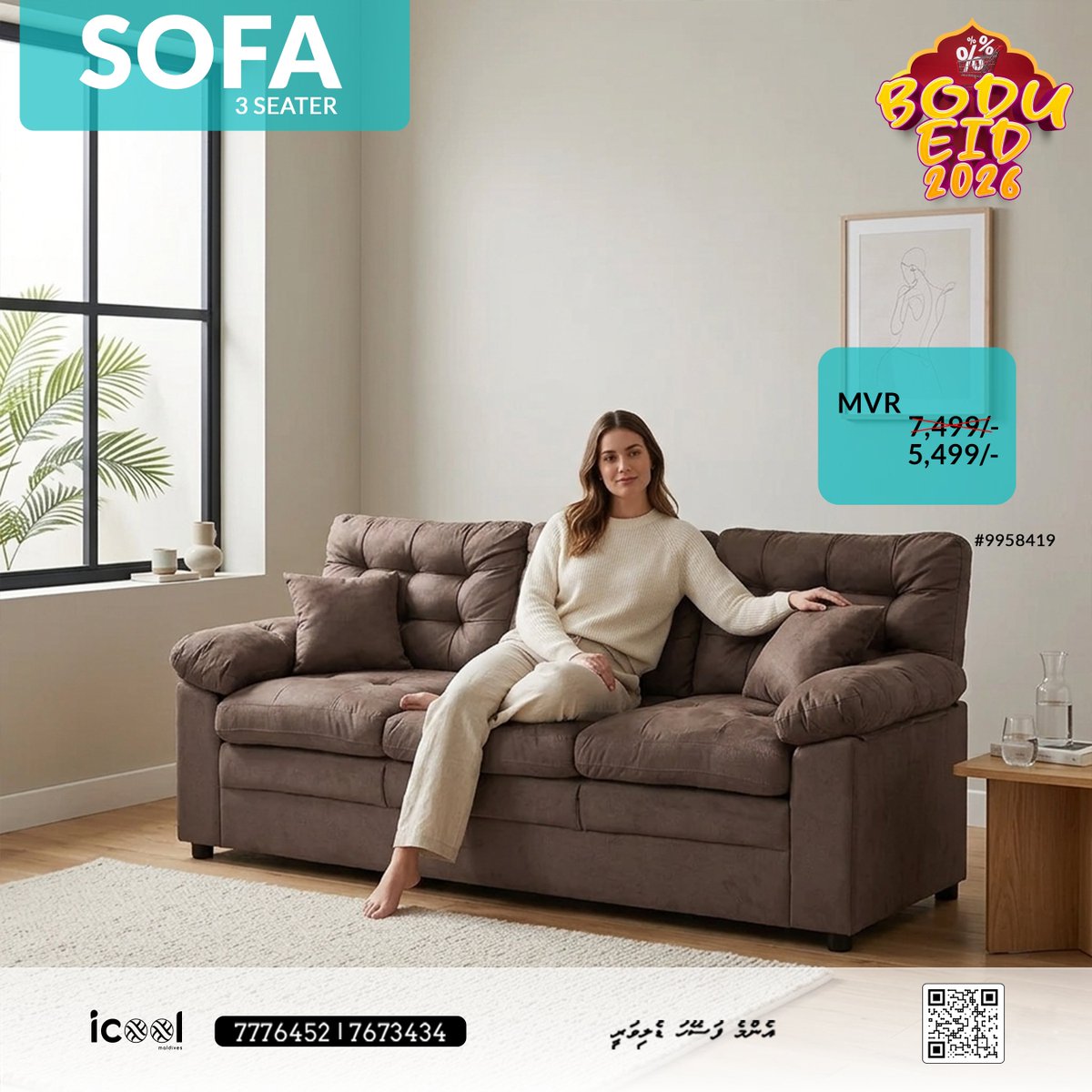 IcoolMaldives's tweet image. Comfort that brings everyone together 🛋️✨
A 3-seater sofa made for relaxing and everyday living.
#3SeaterSofa #LivingRoomGoals #HomeStyle #ComfortLiving #ModernFurniture #SofaSet