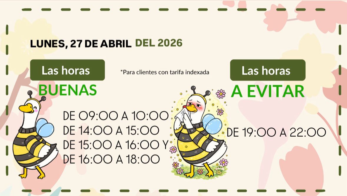 🟢 ¡Aquí las tienes! #LasBuenasHoras de hoy para ayudarte con tu factura. #FeníeEnergía