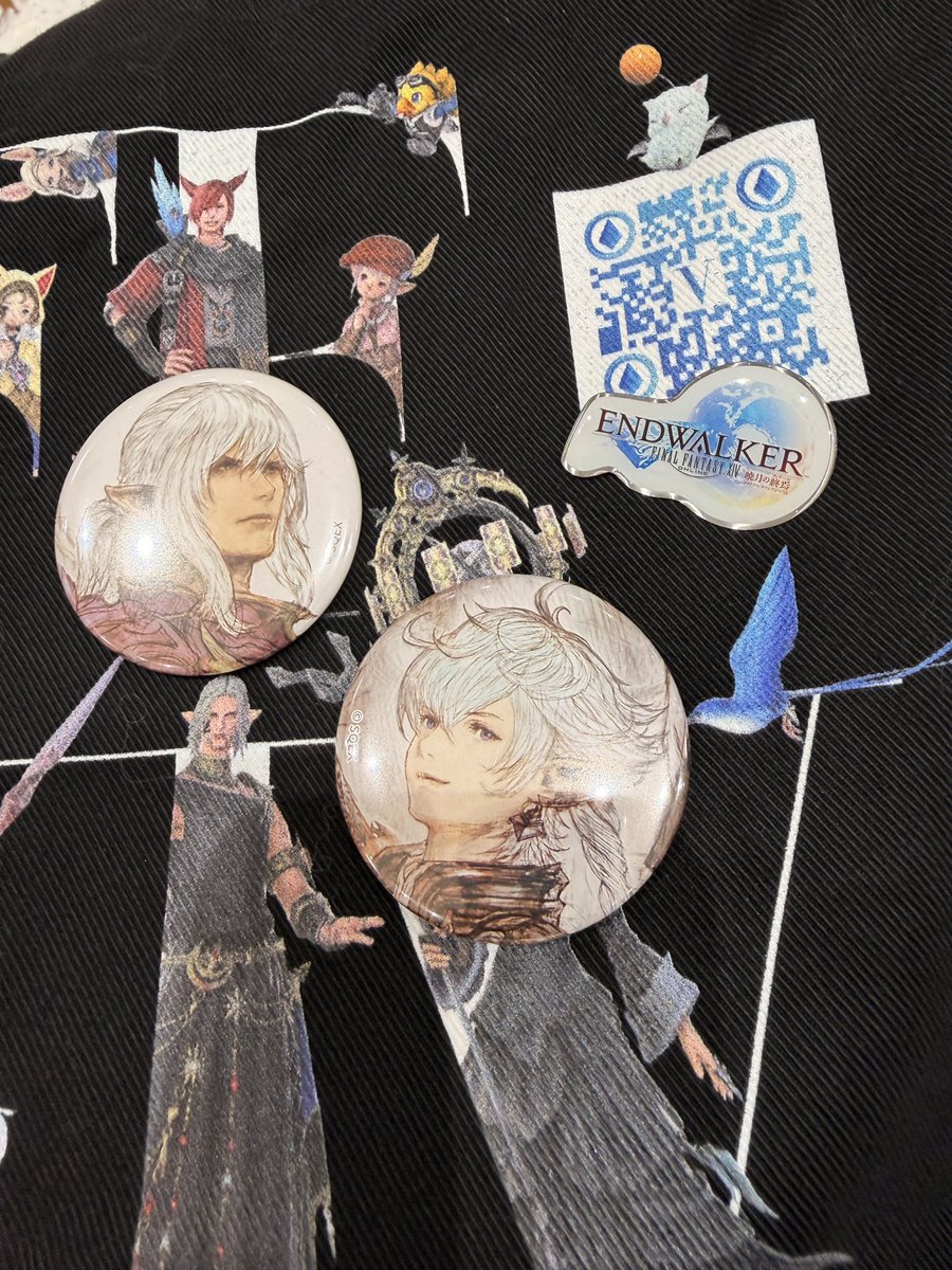 ヒカセン展でバッヂ2つ買ってみたらエスティニアンとアルフィノ親友