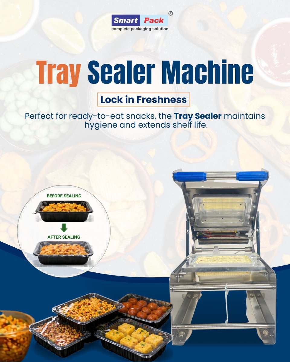 SmartPackIndia's tweet photo. Are labor shortages affecting your production? 

Automate your snacks packaging with Smart Pack.  
✅ Tamper-proof sealing 
✅ Professional retail finish 
✅ Faster output with less labor

DM for free consultation #PackagingMachinery #StartupIndia #SmartPackIndia #FoodPackaging https://t.co/JJiYPOW6HF