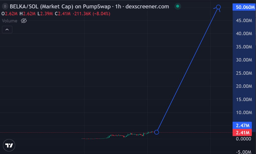$BELKA is the next $PNUT; everyone is saying that and even if we get 2% move like PNUT, we will be above 50M mc soon

The conviction is strong here, with big whales and legends accumulating it

$BELKA alpha so far:

Giga Chad deployer (800M ath) aped and locked his bag for 1 year
