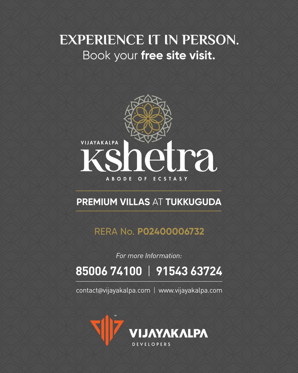 vijayakalpa's tweet image. Most homes break your space with columns and walls.
We designed around real living.
 
At Vijayakalpa Kshetra - no columns, no interruptions.
Just open space that flows with your life.
 
vijayakalpa.com
 
#Vijayakalpa #SmartDesign #OpenLiving #LuxuryVillas #HyderabadHomes