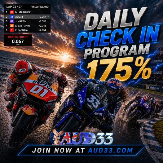 AUD33OFFICIAL's tweet photo. DAILY CHECKIN PROGRAM 175%

JOIN : https://t.co/btBrElIFqm

#sydney #aud33 #australia #pegasus #vpower #mega888 #pussy888 #joker #jili https://t.co/o9ei16ZRy7