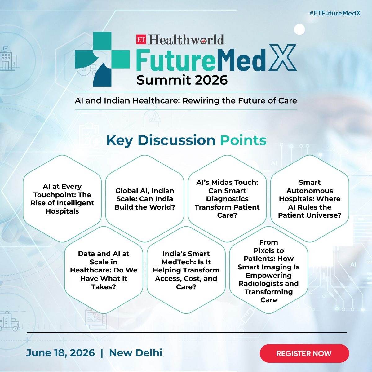 ETHealthWorld's tweet image. At #FutureMedX2026, the focus is real impact: smarter hospitals, AI diagnostics, faster decisions, and better access to care.

This is where India’s healthcare blueprint is being built.

Know more: health.economictimes.indiatimes.com/future-med-x-s…

#AIInHealthcare #HealthTech #DigitalHealth