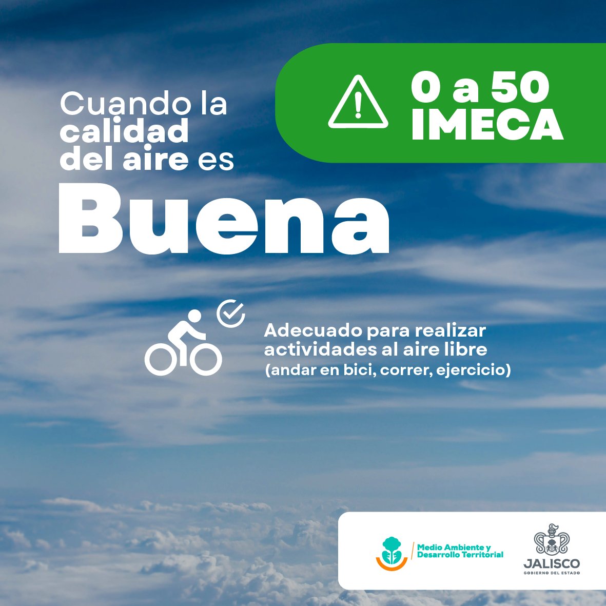 AireySaludAMG's tweet image. lun 12:00 a.m. En #AMG la #CalidadDelAire Promedio es : BUENA, nivel máximo registrado 0 puntos IMECA en Aguilas  Consulta Índice de calidad del aire en AMG : aire.jalisco.gob.mx