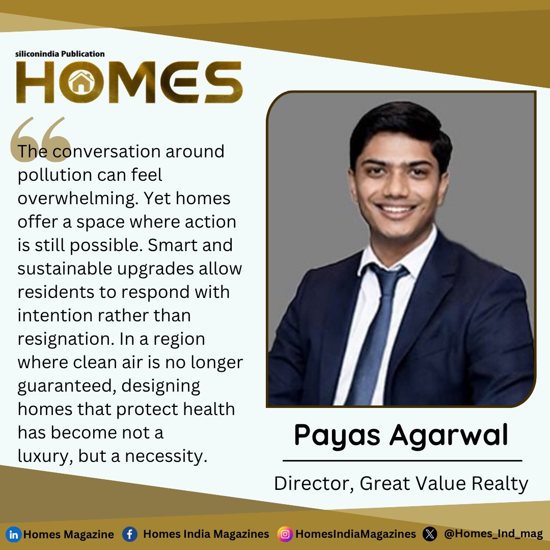 Homes_Ind_mag's tweet image. How 5 Home Upgrades Can Shield Delhi NCR Homes from Pollution

Payas Agarwal, Director, Great Value Realty

Read More: lnkd.in/ghx4K64p

#airconditioningsystems #premiumdevelopments #strategicgrowth #conservesenergy