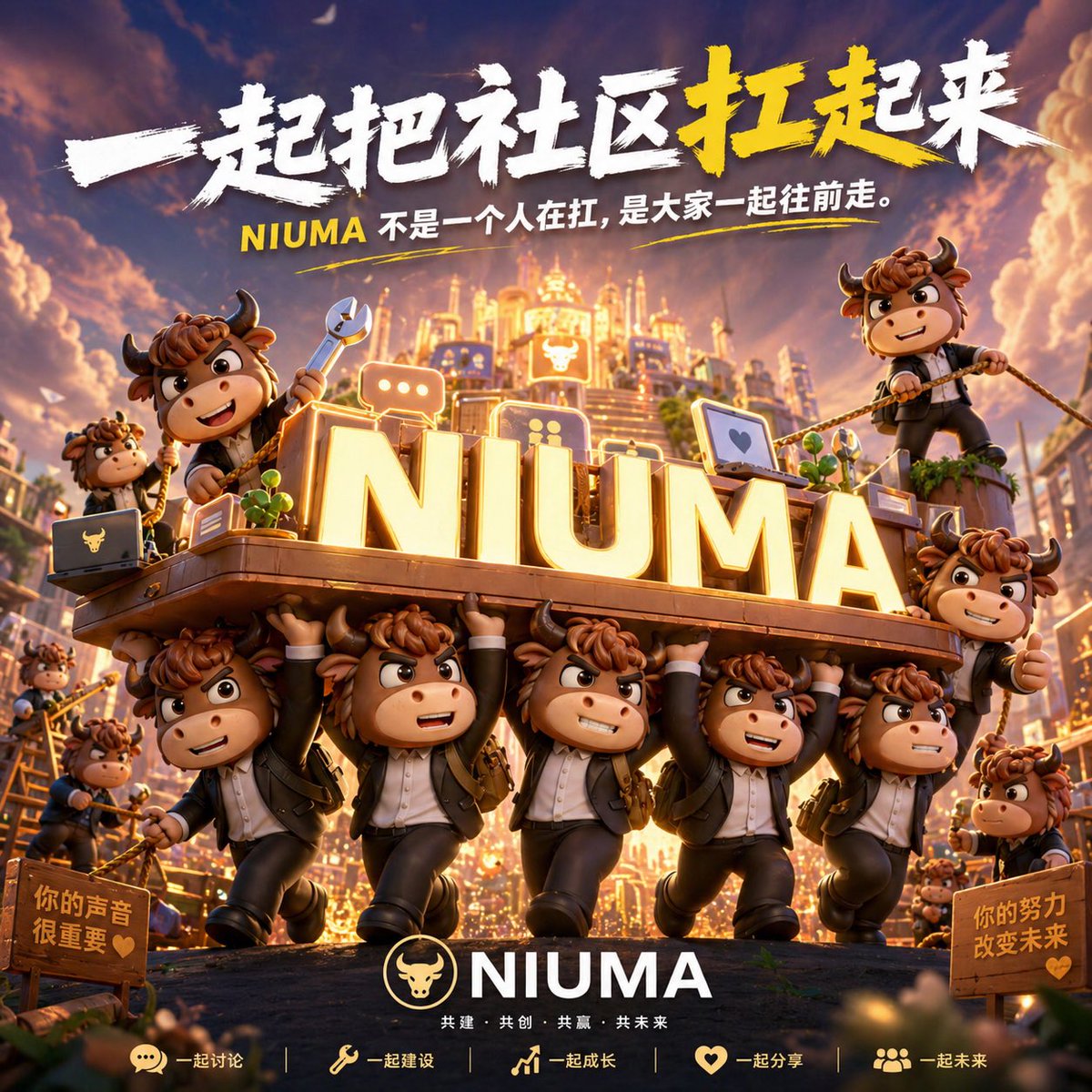 我是亲眼看见 NIUMA 是怎么活下来的。

一开始，大家都以为这只是一个 MEME。
后来才发现，$NIUMA 不是一张图，
是一群被现实压着走的人，
在链上给自己造了一个工位。

我们经历过背刺，经历过冷场，经历过没人看好。
也经历过群里只剩几个人还在发消息，
还在改 bot，
还在写需求，
还在做工具，