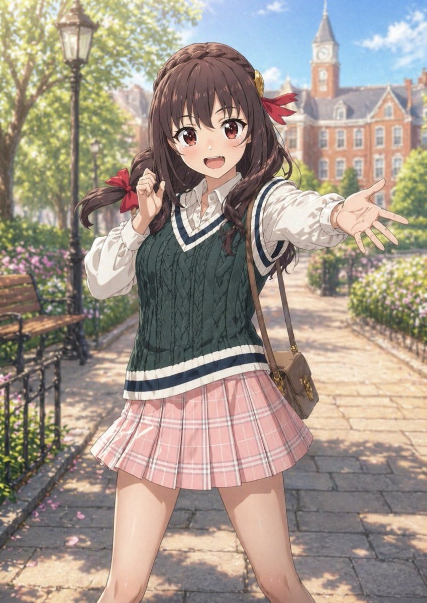待ち合わせ時間に遅刻してしたので、心配して待ってるゆんゆん
ちゃんと着たので嬉しそうなゆんゆん
#このすば　#konosuba