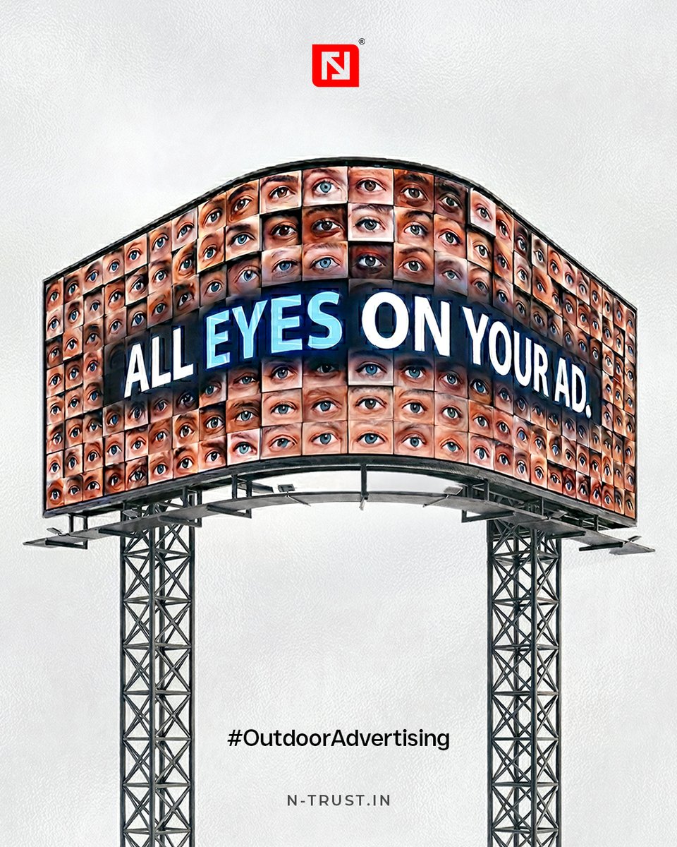 ntrustsolutions's tweet image. All eyes on your ad – that’s the power of outdoor advertising with N-TRUST.IN.

High traffic. Zero distractions. All eyes on your ad – exactly where they should be. 

 visit : n-trust.in

#NTRUST #BillboardMarketing #BrandVisibility #OutdoorAdvertising