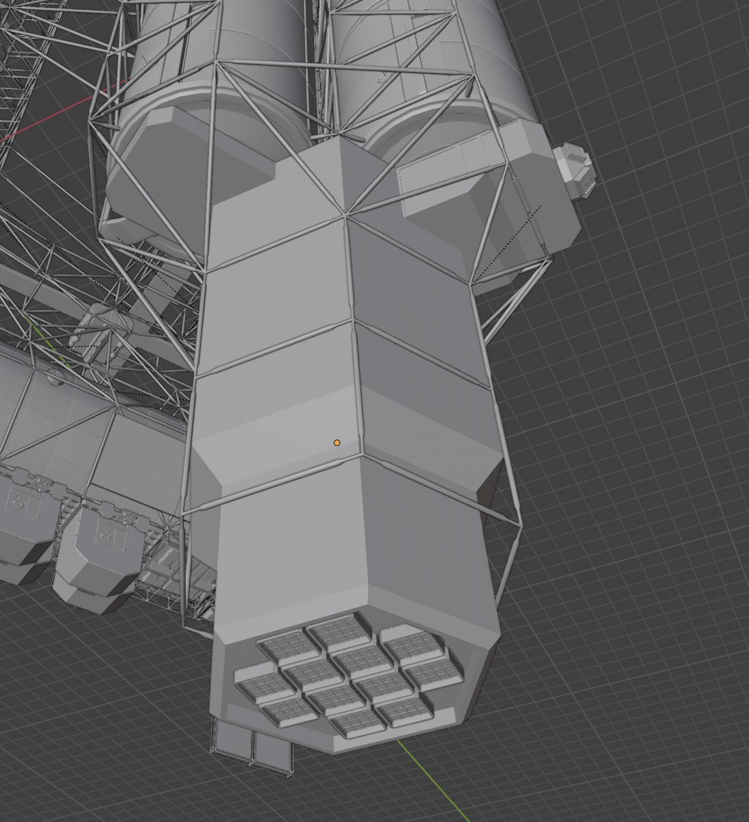 wenchance's tweet image. Took some revisions &amp;amp; some input from my collaborator @immabed but I settled on a decent looking design for the boat tail assembly of the Hail Mary

The section features the Spin Drive based main propulsion system + RCS pod for fine control

#ProjectHailMary