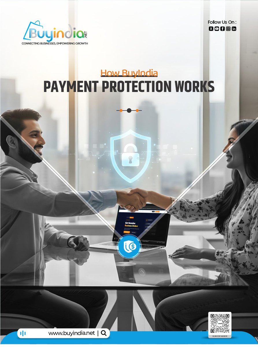 BuyindiaB2B's tweet image. Buyer pays 💳
Seller ships 📦
Funds stay secure 🔐
Released after delivery 💰

That’s how safe business works on BuyIndia.

No risk. Just trust.
🌐 buyindia.net

#BuyIndia #SecurePayments #B2B #BusinessIndia #StartupIndia #MSME #Ecommerce #TradeSmart #DigitalBusiness